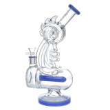 Nova Glass 12 inch colored double chamber recycler bong