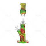 12.5 inch colorful Silicone Bong with Glass Tree Perc Thick bowl
