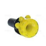 14MM Male Yellow salient point on Black Glass Bowl