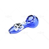 Little White Tortoise Hand Pipe in clear blue  4 inch Length