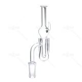 90° 14mm male Round Bottom with clear carb cap Quartz Banger