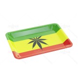 Red&Yellow&Green leaves Metal Rolling Tray    7 inch *5 inch