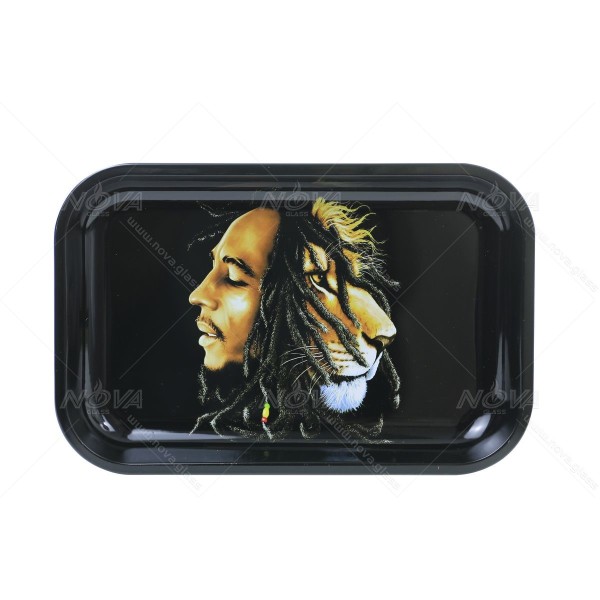 Bob Marley Painting with Lion Metal Rolling Tray | 11 inch *7 inch