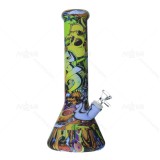 12 inch Unbreakable Pretty coll SKULL Printed Silicone Beaker Bong With Quartz Banger/Bong Bowl