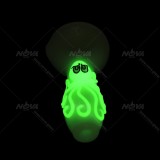 Glow in the dark Cute Slyme Octopus Hand Pipe in white  4 inch Length