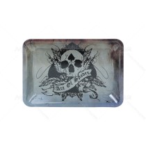 Skull ace of Spades Metal Rolling Tray 7 inch *5 inch