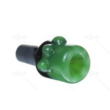 18MM Male Green salient point on Black Glass Bowl
