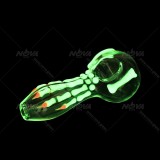 Glow in the dark Dragon Claw Hand Pipe in Crystal  4 inch length