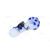 Little Frog spot Hand Pipe in white  4 inch length