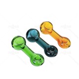 Colorful mini Doughnut Mouthpiece Hand Pipe in Amber/green/Pale  4 inch length