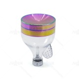 NovaBong offer New style iceblue Rainbow color Zinc Alloy funnel shape concave tobacco herb grinder diameter 63mm wholesale