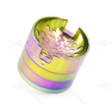 NovaBong offer New Style iceblue rainbow colors with voice box shape convave design 4 layer zinc alloy 63mm diameter herb grinder