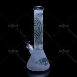 Nova Glass 13.8 inch skull painted beaker bong 7mm thick glass water pipe
