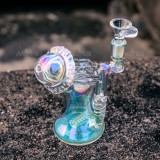 Nova Glass 5.8 inch jellyfish design Metallic color tinted glass water pipe