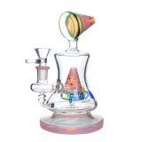 Nova Glass 7 inch bong available in a pink,purple or green watermelon pattern