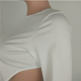 SC White Long Sleeve Backless Crop Tops PIN-802