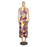 SC Sexy Printed Sleeveless Backless Slim Long Maxi Dress MIL-013