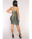 SC Sexy Striped Straps Women Bodycon Dresses FNN-8065