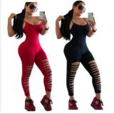SC Sexy Spaghetti Strap Slim Hollow Out Jumpsuit YM-9129