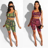 SC Sexy Printed Tank Top And Shorts Two Piece Sets BN-9183