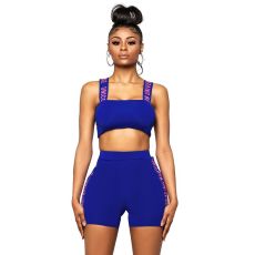 SC Sexy Straps Crop Tops And Shorts Bodycon 2 Piece Sets LSL-6285