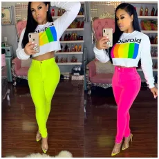 SC Letter Print Full Sleeve Short T Shirt ORY-5087