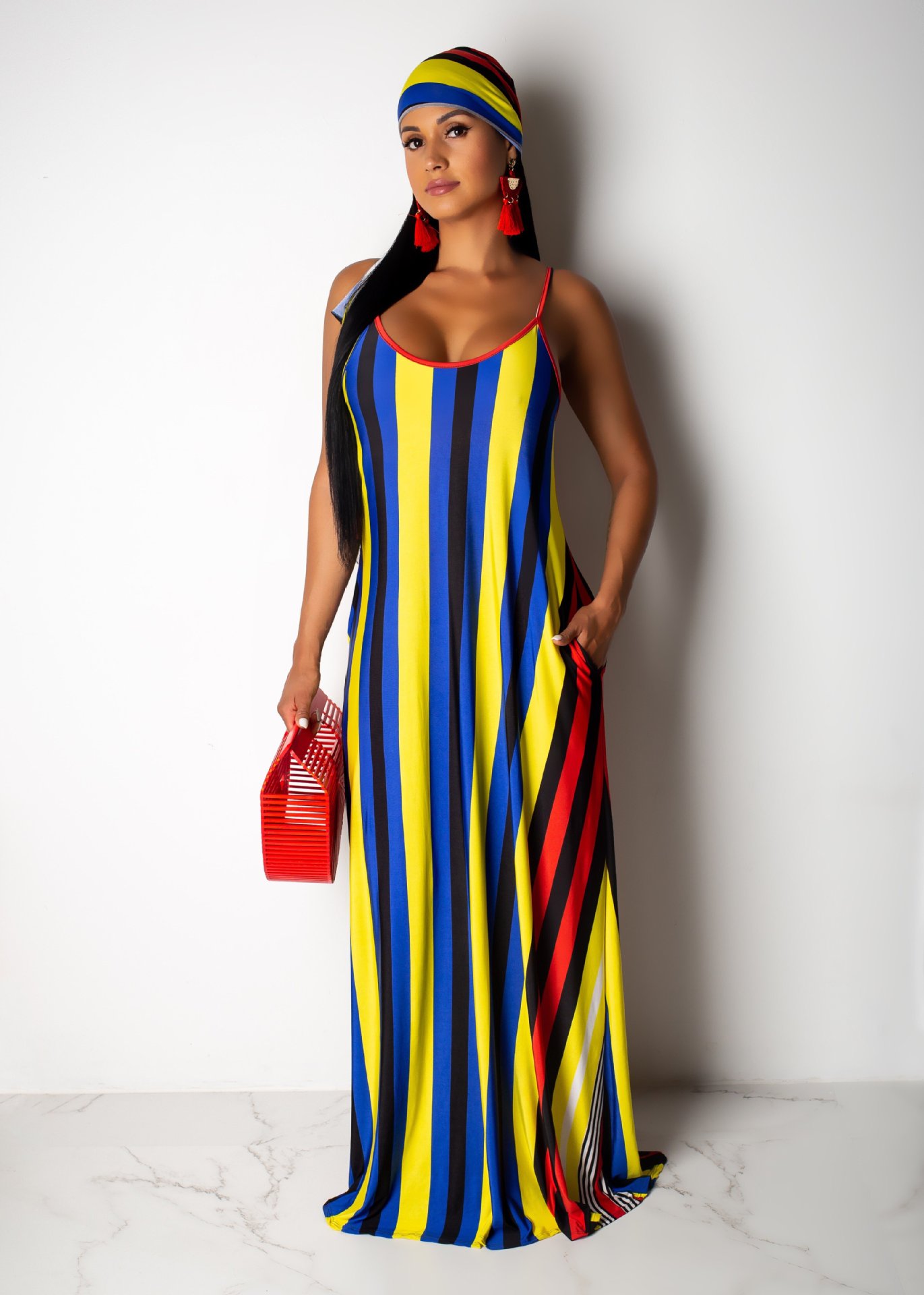maxi dress with headscarf