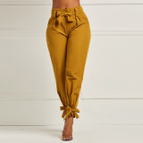 SC Solid High Waist Bow Knot Long Pencil Pants OD-8290