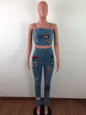 SC Sexy Cami Top And Jeans Pants Two Piece Suit OSM-3283