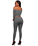 Sexy Off Shoulder Tight Pants Sets Two Pieces TE-3307