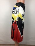 SC Fashion Printed Pleated Long Skirt OY-5339
