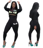 SC Novelty Printed Tracksuit Casual Two Piece Set MK-1059