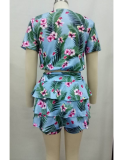 Fashion Printed Women Sexy Beach Shorts Suits Large Size XXXL SMR-8944
