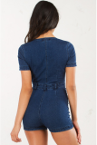 SC OD-8139 Women Sexy Open Chest Short Sleeved Denim Romper