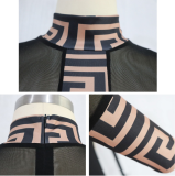SC Mesh Patchwork Full Sleeve Maxi Party Dress TE-3586