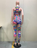 SC Printed Tank Tops And Long Pants Two Piece Sets OD-8267