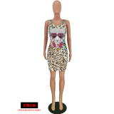 SC Sexy Leopard Print Sleeveless Mini Dresses YH-5080