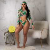 SC Long Sleeve Swimsuit 2 Piece Set With Headscarf BN-9155