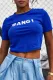 SC Plus Size Blue Short Sleeve O Neck T Shirt CQ-5252