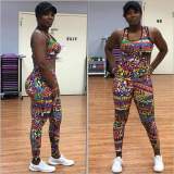 SC Printed Tank Tops And Long Pants Two Piece Sets OD-8267