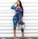 SC Letter Print Off Shoulder Skinny Jumpsuit QY-5059
