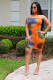Sexy Printed Strapless Bodycon Mini Dress SMR-9228