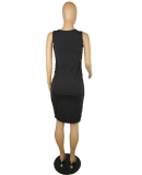 SC Black Straps Slim Waist Dress PIN-625