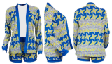 SC Geometric Print Blazer Coats+Skinny Shorts HM-6004