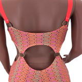 SC Printed Sexy Straps High Waist Bodycon Jumpsuits XYKF-9111