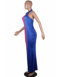 Fashion Sexy Backless Tie Dye Printed Skinny Maxi Dress YS-8257