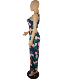 SC Floral Print Sleeveless Pant Suit PIN-706