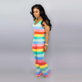 SC Colorful Print Sleeveless Long Jumpsuits WSM-5091
