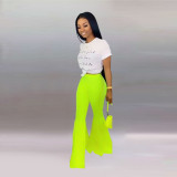 SC Fashion Solid Long Flare Pants OD-8273