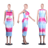 Sexy Gradient Printed Sleeveless Bodycon Midi Dresses YLY-2312